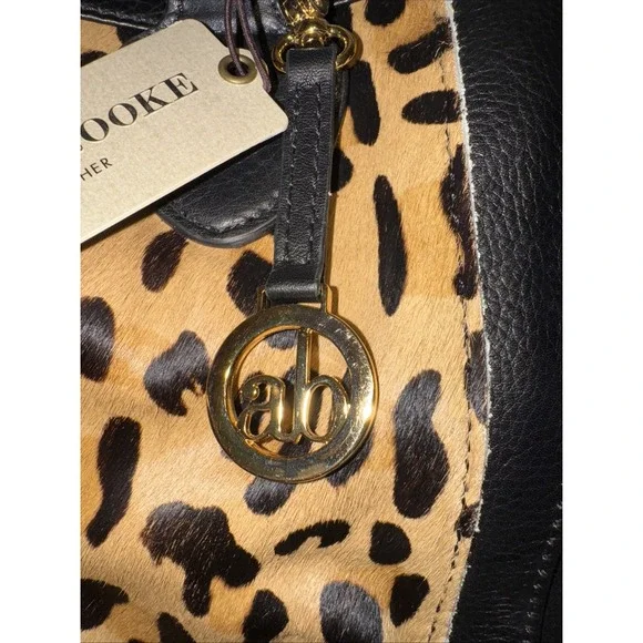 Audrey Brooks Leopard Skin/black Leather Purse New With Tags - Picture 5 of 16